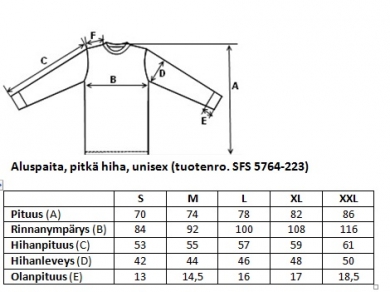 Aluspaita pitkä hiha Unisex SFS 5764